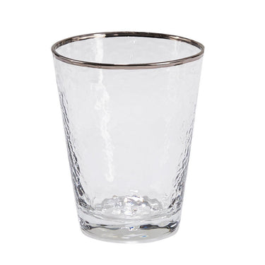 Metallic Rim Double Old Fashioned Silver Set of 4 Park Designs - The Fox Decor